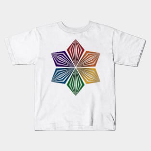 LGBTQ Rainbow Pride Flag Colored Geometric Starburst Kids T-Shirt